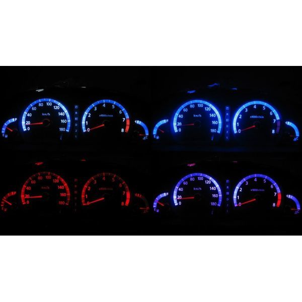 商品説明メーカー名クールファクトリー 商品名メーターバックライト1台分セット適合車種NISSANルネッサ N30平9(97)/10〜平13(01)/12注意 LEDには極性がありますので点灯しない場合は接点が逆になる様に差し込んでください。ルネッサ N30 LEDメーター照明セット！ 4色から選択可能です ルネッサ N30 LEDメーター照明セット！ NISSAN / ルネッサ N30平9(97)/10〜平13(01)/12■セット内容メーターバックライト1台分セットでの販売です。超広角・高輝度・高品質画像のLEDバルブを1台に必要なサイズ、個数をセットでの販売になります。(各種警告灯やインジケーター部分は含みません)純正バルブと交換するだけで特別な加工や調整は不要で新型車のように鮮やかに綺麗に照らします。純正球は薄暗く視認性が悪くて見難いですが、当商品の広角タイプでムラが少ないLED球へ交換して頂きますと視認性アップだけではなくドレスアップ効果も抜群です。当方のLEDは連続点灯試験や自分の車で2年以上使用しておりますが耐久性など問題ありません。LEDの最大定格電流に対して余裕を持たせた設計ですので温度上昇も少なく寿命面でも安心です。LEDには極性がありますので点灯しない場合は逆に差し込んでください。 1
