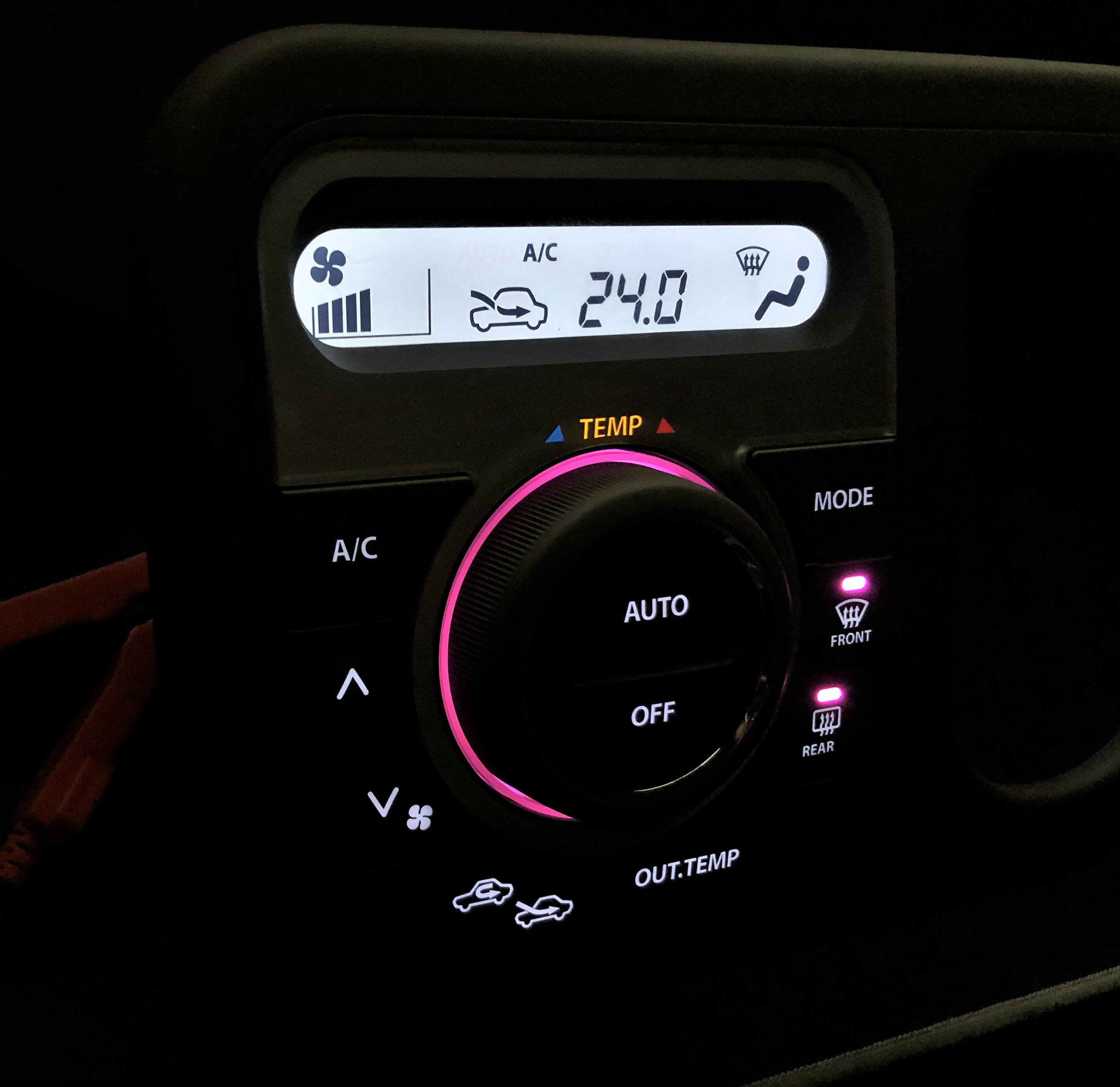 ラパンショコラ HE22S　LED打ち換え済み エアコンパネル☆