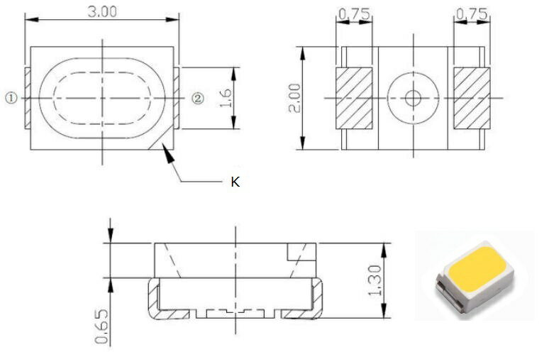 3020 LED���å� �֥롼 5�ĥ��å�! LED Chip SMD �Ŀ�