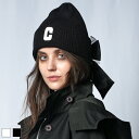 【 SALE / 40%OFF 】《 シフォン リボン ニット ハット ブラック 》 帽子 ニット帽 ニット ニットキャップ ニットハット シフォンリボン 春 ...