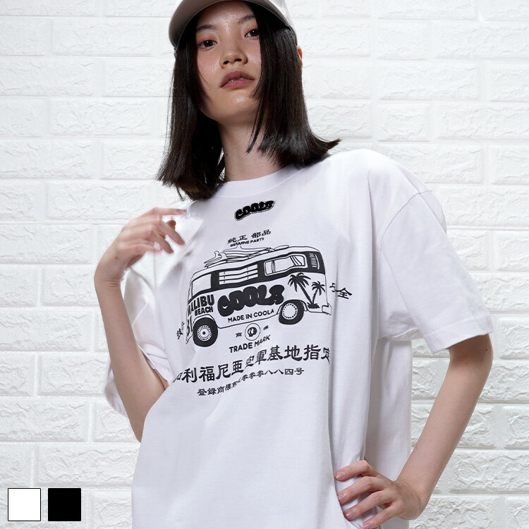 【 SALE / 30%OFF 】《 COOLA BUS プリント ルーズ Tシャツ ホワイト 》 トップス カットソー 半袖 TOP..