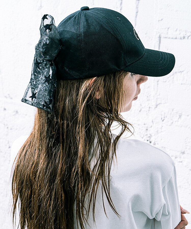 《 COOLA オーガンジー スター リボン CAP 【 送料無料 】》キャップ 帽子 ベースボールキャップ 日よけ対策 日よけアイテム 星 ロゴ 刺繍 春 夏 秋 冬 新作 個性的 カジュアル キレイめ ストリート モード スポーティ レディース レディースファッション