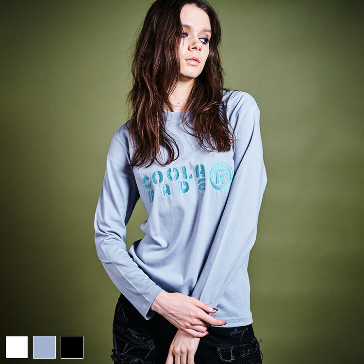 《 COOLA MADE エンブロイダリー ロング スリーブ Tシャツ ライトブルー 》 クーラ TOPS トップス カッ..