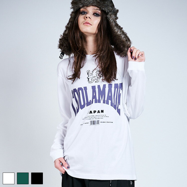 《 COOLA アングル ロゴ ルーズ ロングスリーブ Tシャツ ホワイト 》 クーラ TOPS トップス ティーシャ..