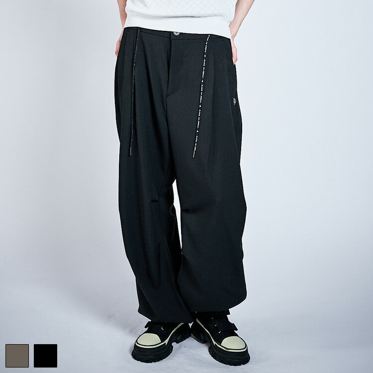 《 ウエスト ドローストリング ワイドパンツ ブラック 》 COOLA クーラ パンツ PANTS ボトムス BOTTOMS..