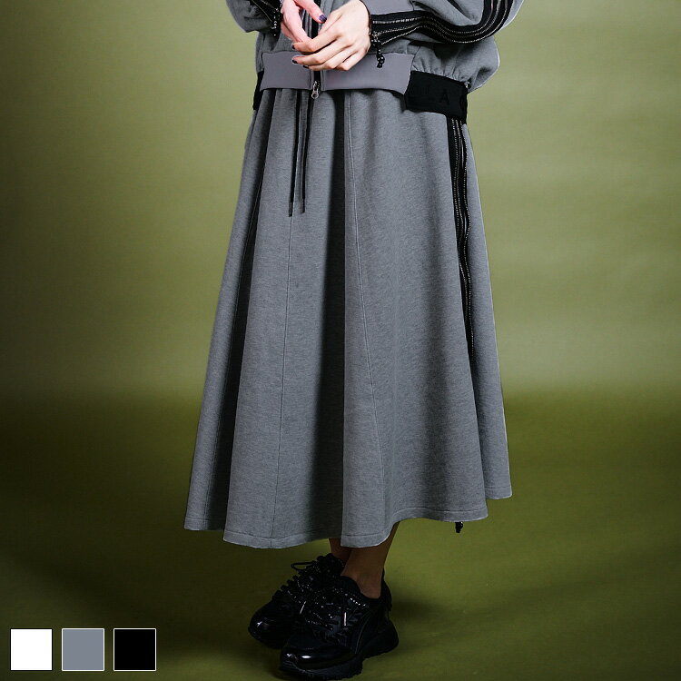 《 ダブルファスナー フレア スカート ダークグレー 》 COOLA クーラ ボトムス BOTTOMS SKIRT フレアス..
