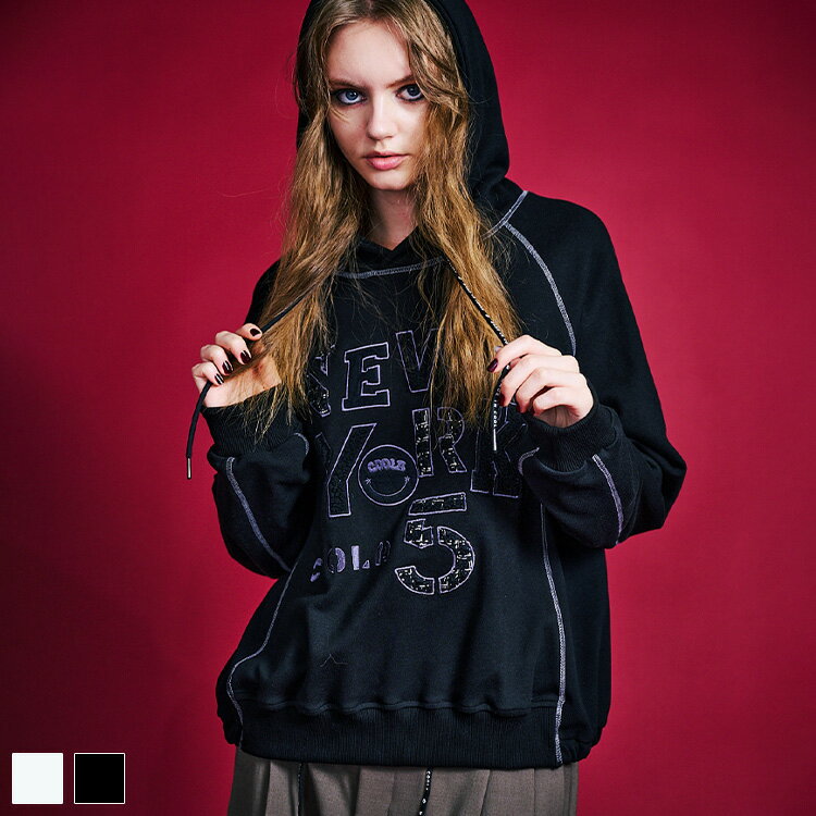 《 ロゴ ヴァリアス パッチ エンブロイダリー フーディー ブラック 》 COOLA クーラ トップス TOPS ト..