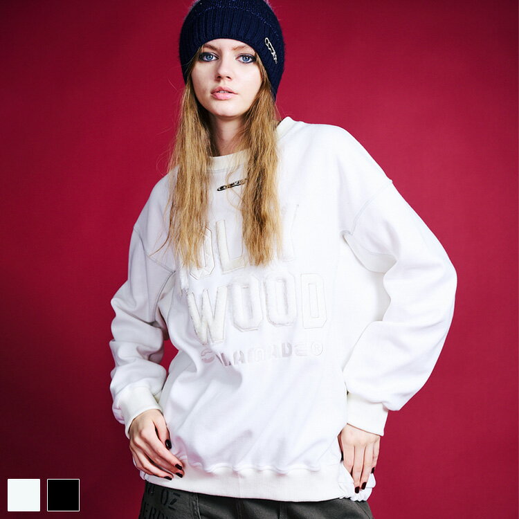 《 ロゴ ヴァリアス パッチ エンブロイダリー TOPS ホワイト 》 COOLA クーラ トップス トレーナー ス..