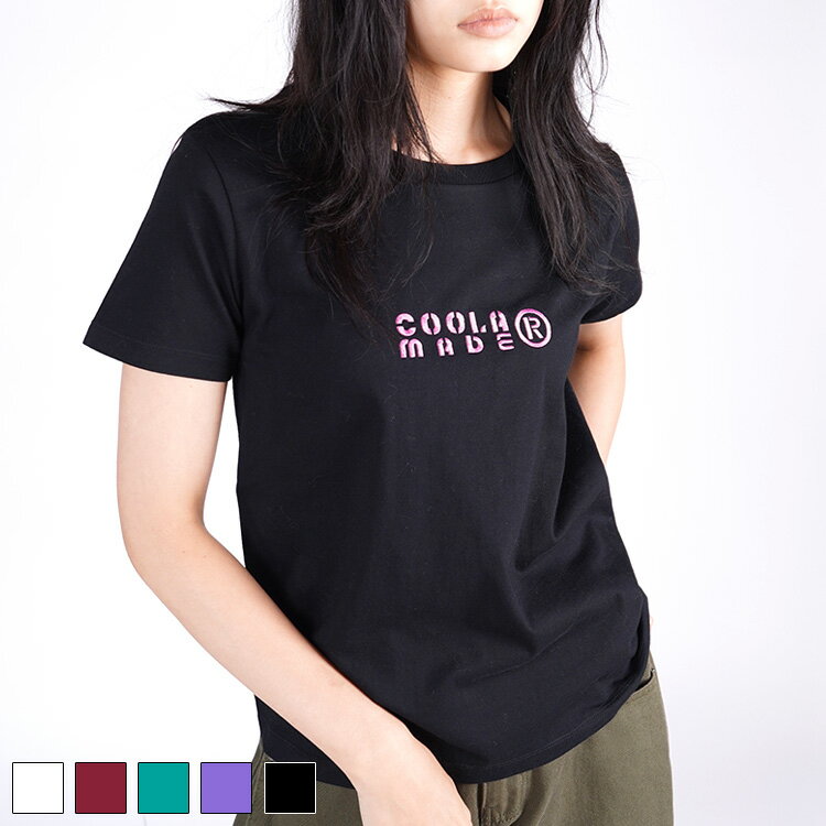 直営限定ITEM《 COOLA MADE® エンブロイダリー コンパクト Tシャツ ブラック 》 クーラ トップス TOPS ..