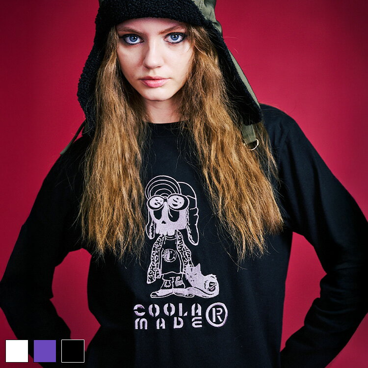 《 ロッキン スカル エンブロイダリー L/S ベーシック Tシャツ ブラック 》 COOLA クーラ トップス ロ..