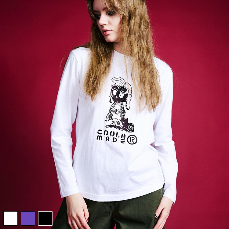 《 ロッキン スカル エンブロイダリー L/S ベーシック Tシャツ ホワイト 》 COOLA クーラ トップス ロ..