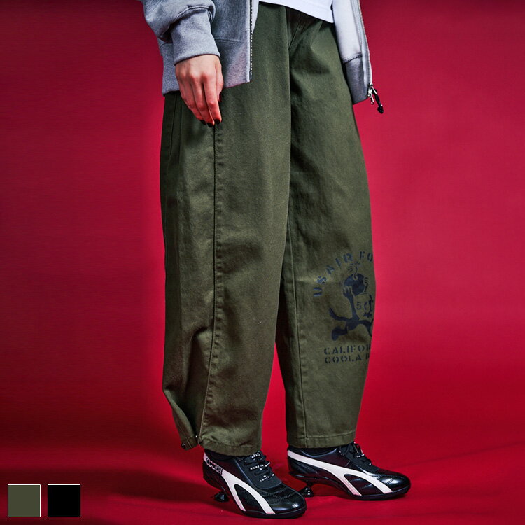 《 COOLA BASE コットン ワイド スナップ パンツ カーキ 》 クーラ ボトムス BOTTOMS スナップパンツ ..