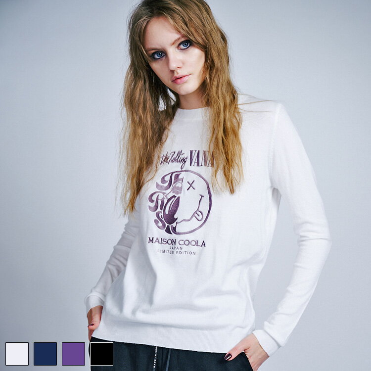 《 COOLA バンド ロゴ エンブロイダリー TOPS アイボリー 》 クーラ トップス ニットトップス ニット ..