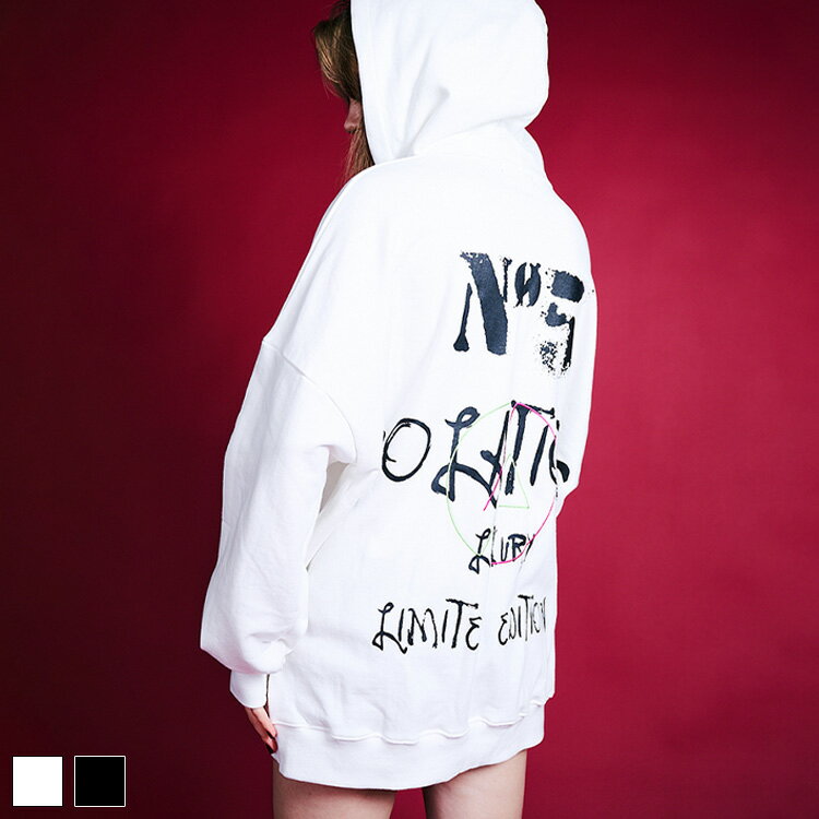 直営限定ITEM《 COOLA No.5 プリントフーディー ホワイト 》 COOLA クーラ TOPS トップス スウェット フーディー パーカー ルーズシルエット 刺繍 カラフル プリント ユニセックス おしゃれ レディース カジュアル ストリート レディースファッション メンズ(4)