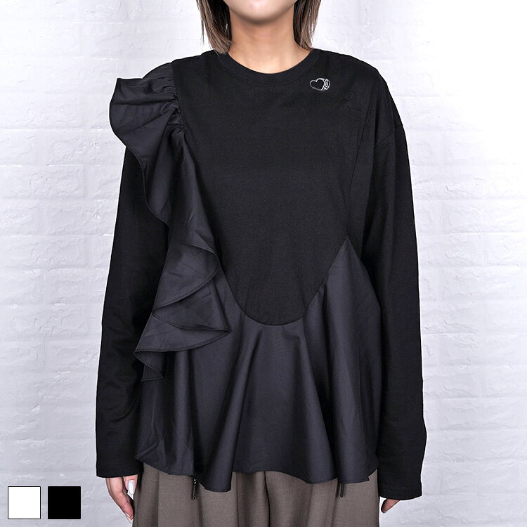 直営限定ITEM《 フリル ドッキング フレア L/S Tシャツ ブラック 》 COOLA クーラ トップス TOPS カッ..