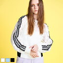 【 SALE / 50%OFF 】《 MAISON COOLA レース シアー TOPS ホワイト 》 トップス プルオーバー 異素材 ロゴ サイドライン ハー...