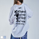 《 バック ペイント オーバーサイズ シャツ ホワイト 》 COOLA クーラ TOPS トップス ビッグシャツ 白シャツ 花 レース キラキラ スパンコール ロゴ 羽織り 冷房対策 紫外線対策 おしゃれ レディース レディースファッション カジュアル キレイめ スポーティ ストリート