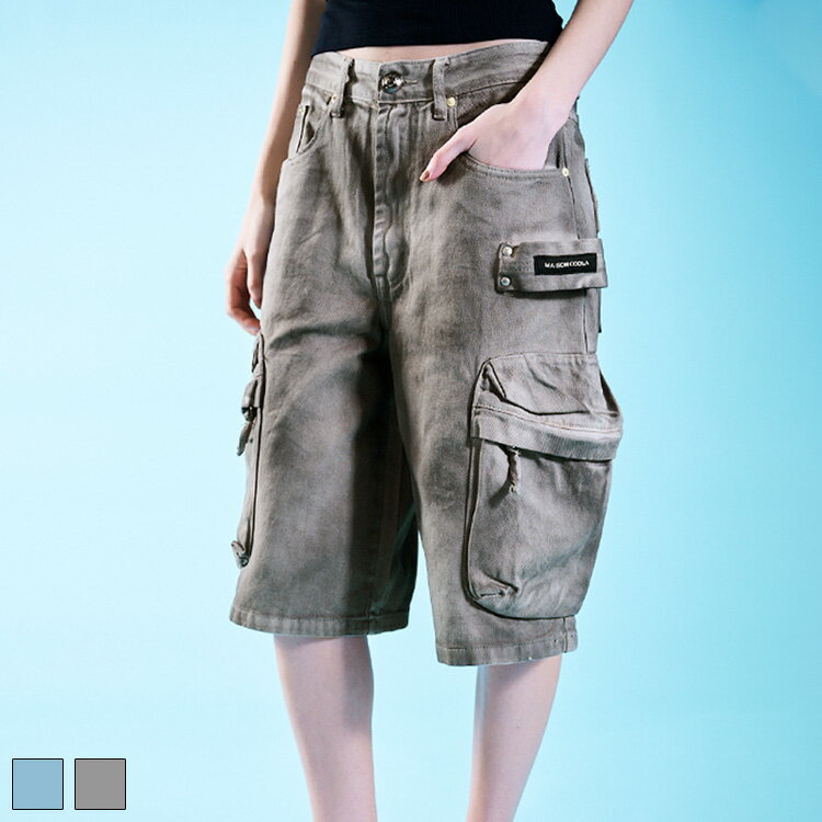 《 COOLA ヴィンテージ デニム ハーフ パンツ グレー 》 クーラ ボトムス BOTTOMS PANTS デニムパンツ ..