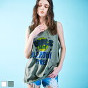 《 スマイリー ロゴ ヴィンテージ タンクトップ カーキ 》 COOLA クーラ トップス TOPS タンク ビッグシルエット ルーズシルエット スマイル プリ...