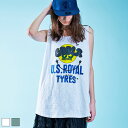 《 スマイリー ロゴ ヴィンテージ タンクトップ ホワイト 》 COOLA クーラ トップス TOPS タンク ビッグシルエット ルーズシルエット スマイル プ...