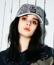 《 COOLA ペインティング CAP ブラック 》 クーラ 帽子 ベースボールキャップ キャップ ヘッドウェア HEADWEAR デニム ペンキ 飛ばし加工 ...