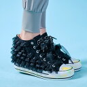 《 フリル ハイカット キャンバス スニーカー 》 COOLA クーラ 靴 シューズ SHOES SNEAKER ハイカットスニーカー ロゴ ワッペン ペイント...
