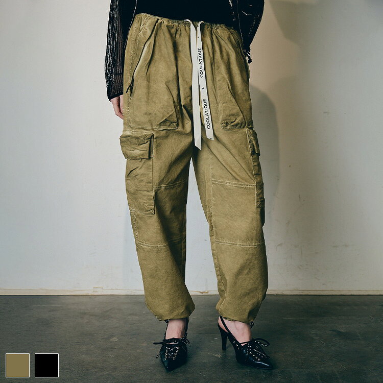 Rakuten - 直営限定ITEM《 COOLA ロゴ ヴィンテージ ワークパンツ キャメル 》 クーラ ボトムス パンツ PANTS カーゴパンツ ジョガーパンツ ドロスト ヴィンテージ ロゴ ワッペン ルーズシルエット おしゃれ レディース カジュアル ストリート レディースファッション モード デイリー