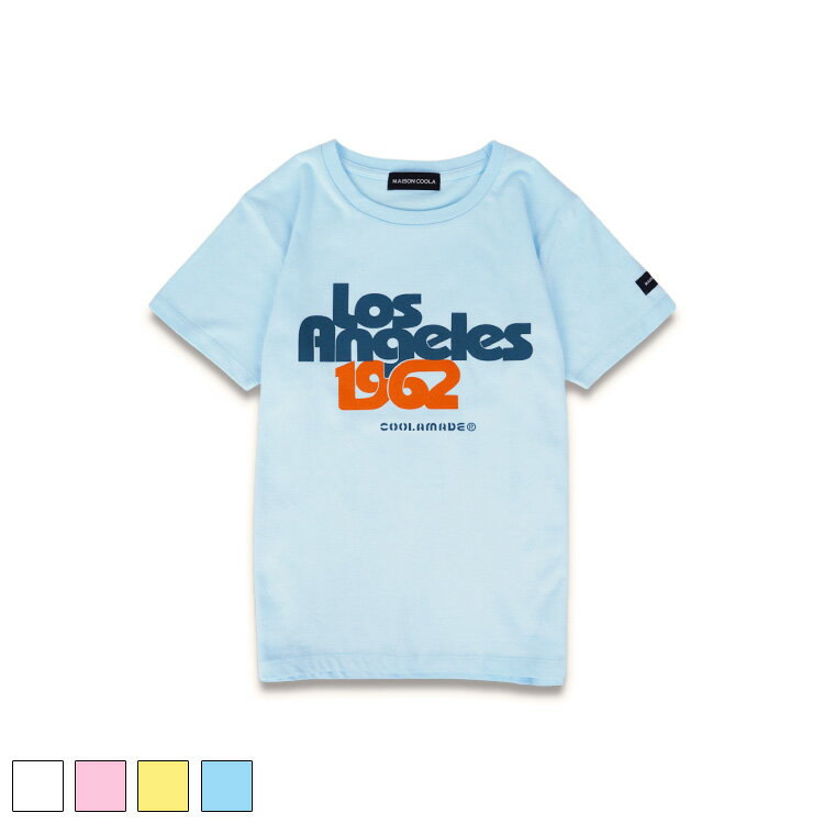 Rakuten - 《 COOLA LA プリント コンパクト Tシャツ ライトブルー 》 クーラ トップス TOPS ティーシャツ 半袖ティー 半袖 カットソー プリントティー ロゴ カラープリント TEE おしゃれ レディース カジュアル ストリート レディースファッション モード デイリー フェス お揃い