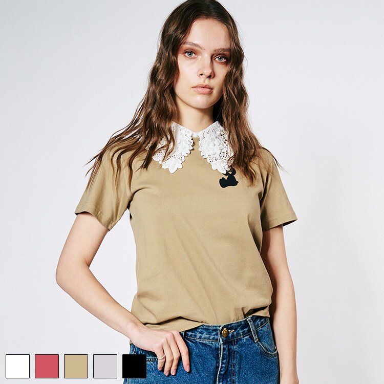 Rakuten - 《 COOLA ミニ ベアー プリント コンパクト Tシャツ ベージュ 》 クーラ トップス TOPS ティーシャツ 半袖 カットソー インナー ワンポイント クマ テディベア アニマル 動物 ロゴ コンパクトティー おしゃれ レディース カジュアル ストリート レディースファッション
