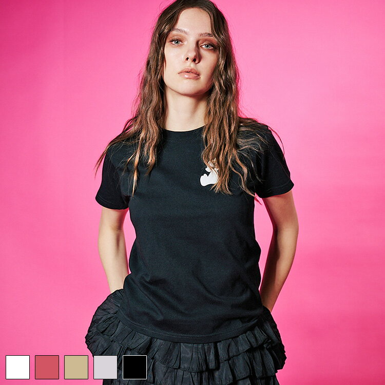 Rakuten - 《 COOLA ミニ ベアー プリント コンパクト Tシャツ ブラック 》 クーラ トップス TOPS ティーシャツ 半袖 カットソー インナー ワンポイント クマ テディベア アニマル 動物 ロゴ コンパクトティー おしゃれ レディース カジュアル ストリート レディースファッション
