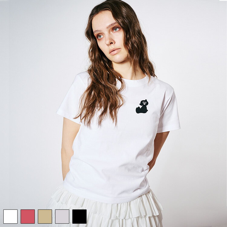 Rakuten - 《 COOLA ミニ ベアー プリント コンパクト Tシャツ ホワイト 》 クーラ トップス TOPS ティーシャツ 半袖 カットソー インナー ワンポイント クマ テディベア アニマル 動物 ロゴ コンパクトティー おしゃれ レディース カジュアル ストリート レディースファッション