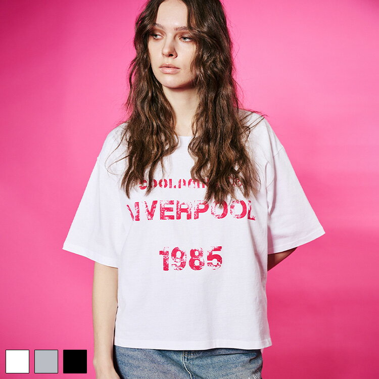 Rakuten - 《 COOLA ヴィンテージ プリント クロップド Tシャツ ホワイト 》 クーラ TOPS トップス カットソー 半袖 ボックスシルエット ボックスティー ティーシャツ ルーズシルエット ロゴ ハート ワッペン おしゃれ レディース カジュアル ストリート レディースファッション モード