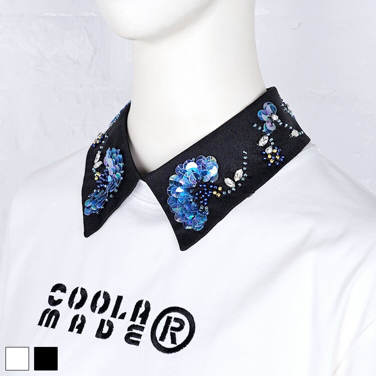 Rakuten - 【直営限定ITEM】《 シェル スパンコール フラワー フェイクカラー ブラック 》 COOLA クーラ 付け襟 雑貨 アイテム ビジュー キラキラ プラスワンアイテム おしゃれ レディース カジュアル ストリート レディースファッション モード デイリー