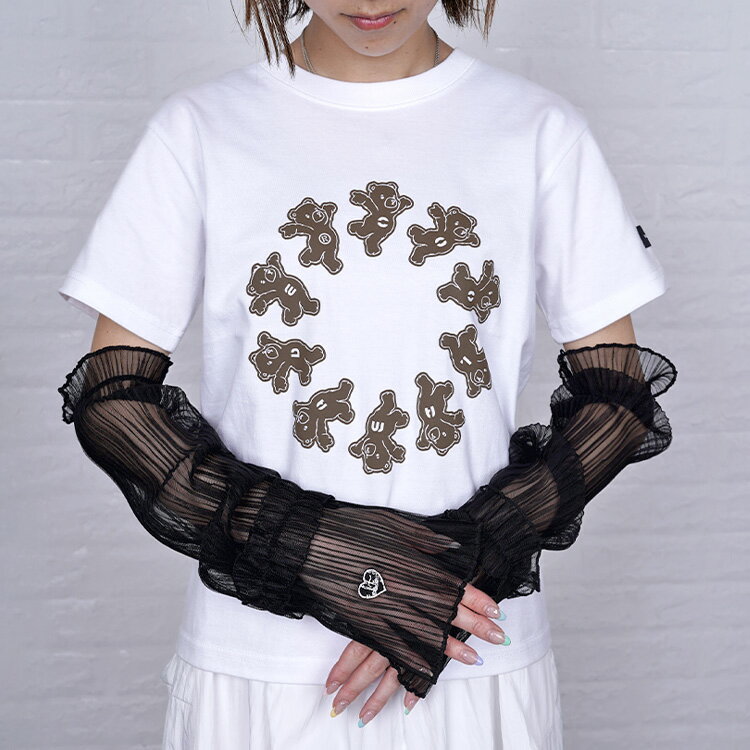 【直営限定ITEM】《 COOLA シアー チュール アームカバー ブラック 》 クーラ ハート ワ ...