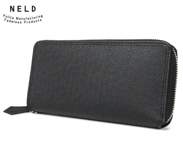 M - 【選べるノベルティ付】NELD ネルド カク2 ラウンド長財布 （カラー：ブラック） AN143K | プレゼント ギフト