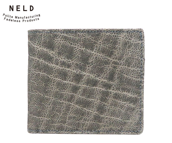 M - 【選べるノベルティ付】NELD ネルド ゾウ BOX短財布 （カラー：グレー）AN236 プレゼント ギフト