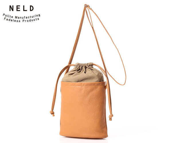 Rakuten - 【選べるノベルティ付】 NELD ネルド ミント 2WAY巾着ショルダーバッグ（カラー：キャメル） FW613 | プレゼント ギフト