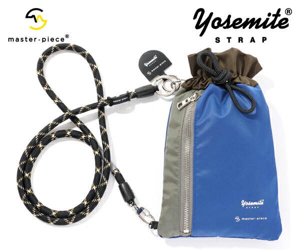 乐天商城 - 【選べるノベルティ付】 master-piece マスターピース YOSEMITE STRAP×master-piece モバイルストラップ 巾着ポーチ （カラー：ブルー） 12431-YS2 | マスターピース 小物 巾着 ポーチ 巾着ポーチ ストラップ プレゼント ギフト