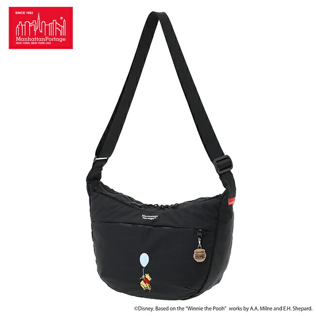 ＼25日限定！エントリーで最大52倍！／【選べるノベルティ付】 Manhattan Portage マンハッタンポーテージ プーさん ショルダーバッグ （カラー：ブラック） MP2409TSPH25 | プレゼント ギフトのサムネイル
