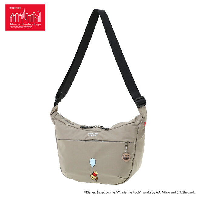 ＼12月限定！エントリーで+19倍！／【選べるノベルティ付】 Manhattan Portage マンハッタンポーテージ プーさん ショルダーバッグ （カラー：ベージュ） MP2409TSPH25 | プレゼント ギフト