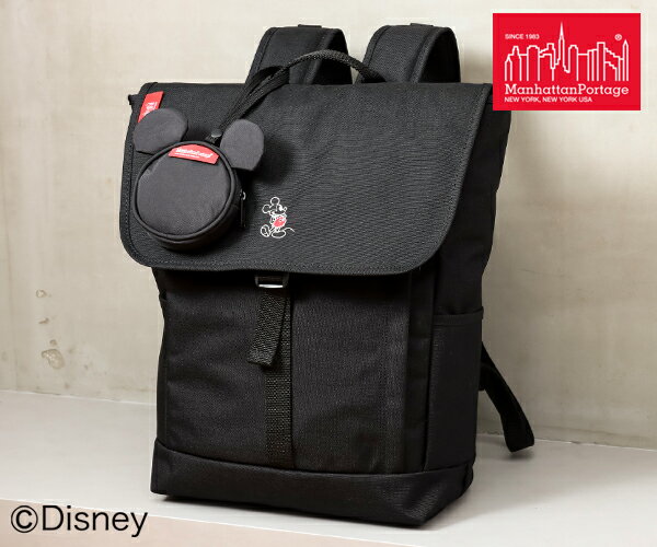 【選べるノベルティ付】Manhattan Portage マンハッタンポーテージ Mickey Mouse Collection バックパック（カラー：ブラック）MP1220MIC21 | ギフト プレゼント