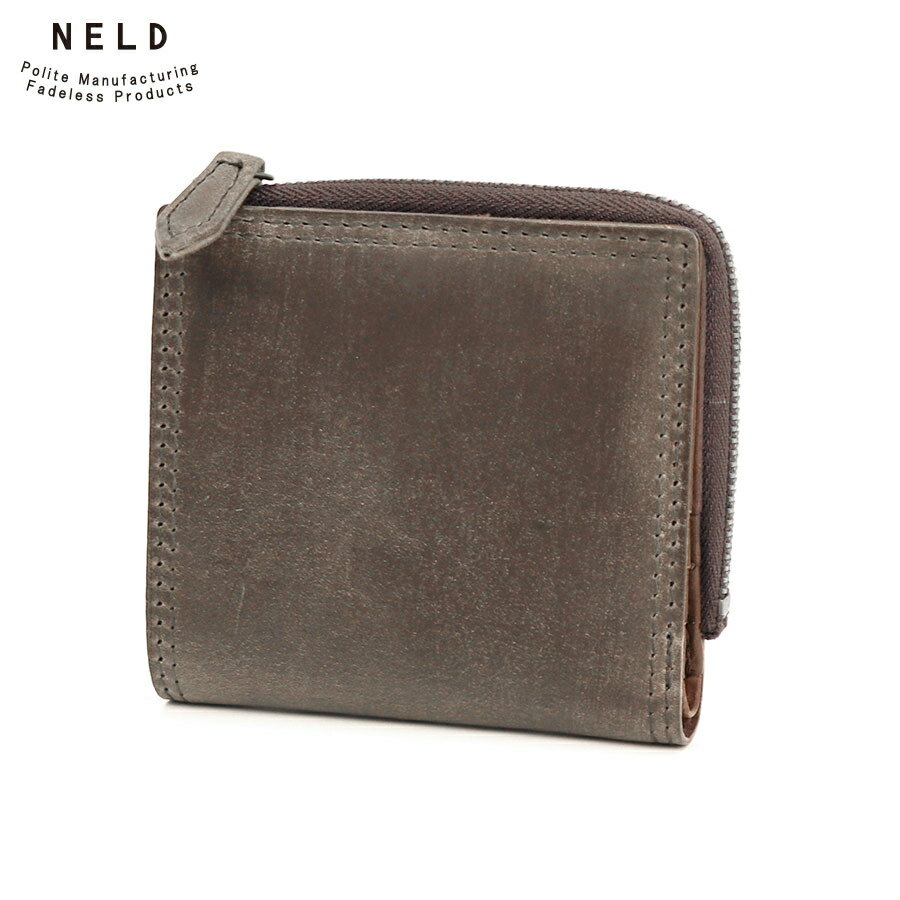 M - 【選べるノベルティ付】 NELD ネルド バク L字短財布 （カラー：グレー） AN208 | プレゼント ギフト