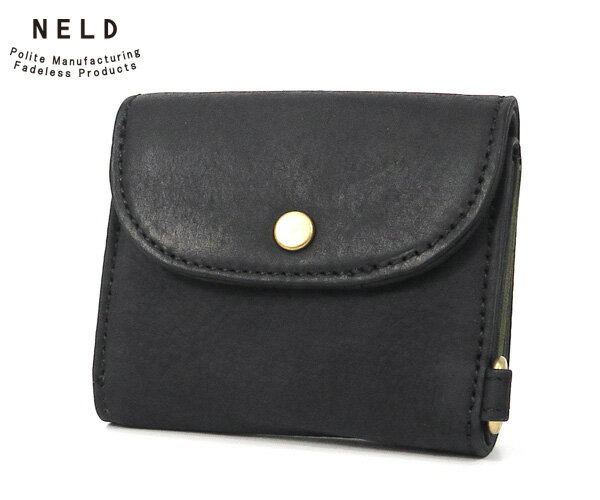 U, 吉 - 【選べるノベルティ付】 NELD ネルド プフ バフソフト ミニ財布 （カラー：ブラック） AN306 | プレゼント ギフト