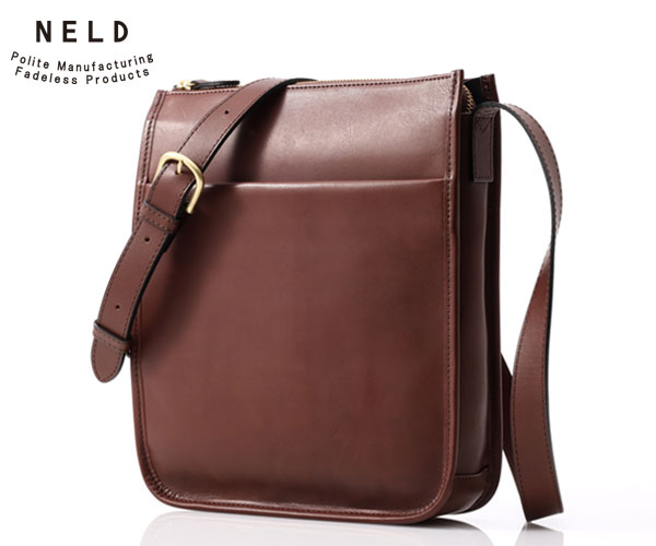 乐天商城 - 【選べるノベルティ付】NELD ネルド スムース ショルダーバッグ L （カラー：チョコ） HN842 | プレゼント ギフト