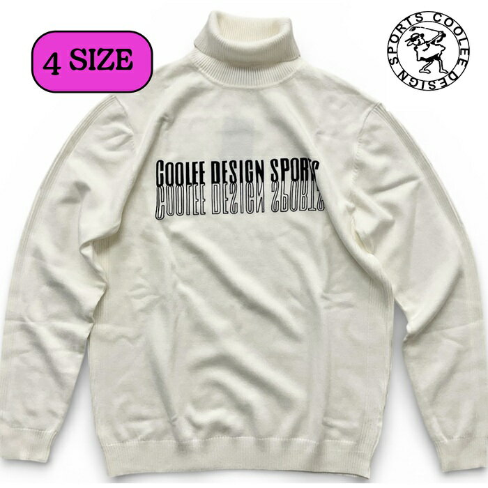 【ゴルフ】タートルネックニット 004-3 ハイネックセーター メンズ レディース 大判プリント S M L XL 3色 ラウンド カジュアル 春 秋 GOLF 上質素材 coolee design sports クーリーデザインスポーツ