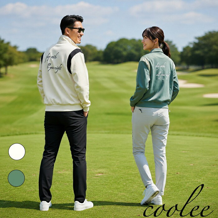 【GOLF】ハーフジップスウェット ゴルフ 2カラー 3サイズ M～XL メッセージロゴ mens ladys メンズ レディース 秋 春 2色 ラウンド カジュアル half zip coolee design sports 送料無料 sss
