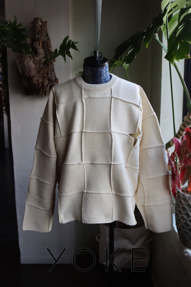 【YOKE / ヨーク】24SS PATCHWORK RIB SWEATER(YK24SS0684S)ECRU | セーター