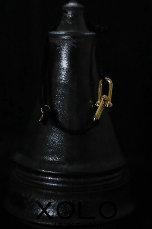 【XOLO / ショロ】JEWELRY ジュエリー / Homage Link Silk Code Bracelet -Gold-(BLACK)☆11月15日(土)再入荷！