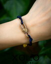 【XOLO / ショロ】JEWELRY ジュエリー / Twisted Rope Link Silk Code Bracelet-Gold- (NAVY)