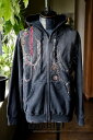 【doublet / ダブレット】25AW EMBROIDERED CHAIN ZIP-UP HOODIE (25AW43CS405) GREY | フーディ パーカー